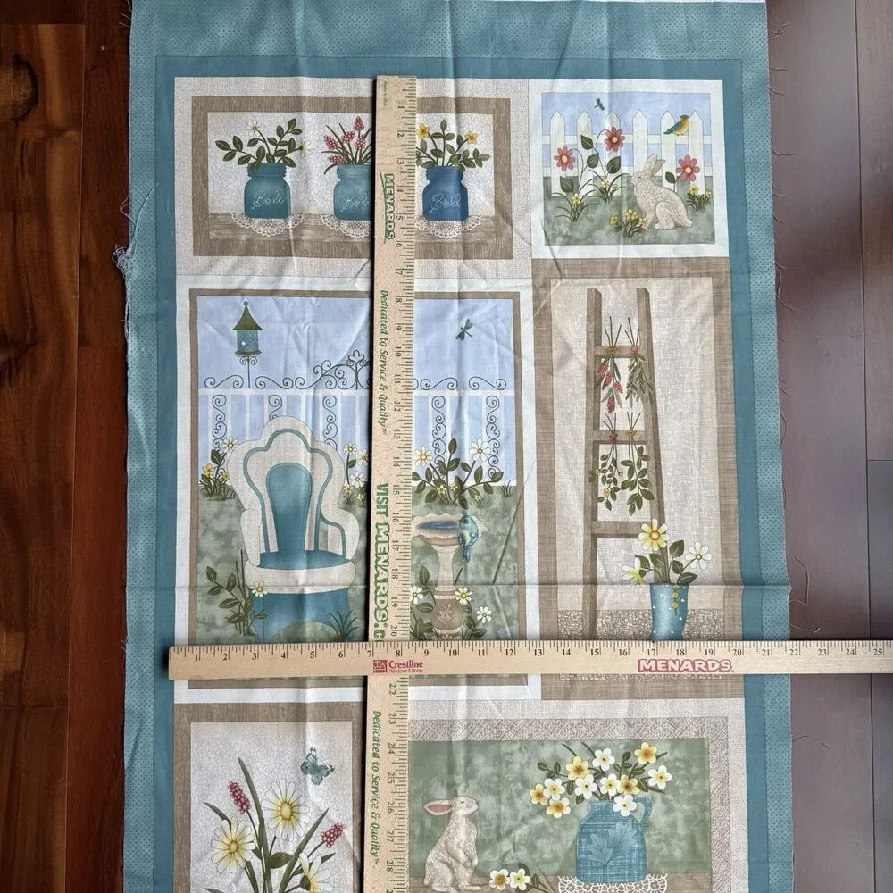 Quilt Panel My Secret Garden Cheryl Haynes Cotton Benartex Bird Houses 7680